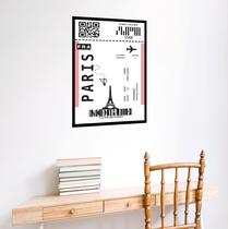 Quadro Decorativo Passagem Para Paris - 70x50cm Quadro Decorativo Passagem Para Paris - 70x50cm