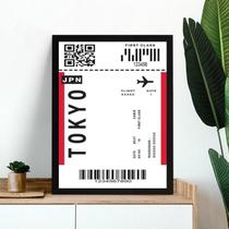 Quadro Decorativo Passagem Para Tokyo 33X24Cm - Com Vidro Quadro Decorativo Passagem Para Tokyo 33X24Cm - Com Vidro