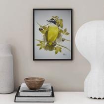 Quadro Decorativo Passarinho Bem Te Ví 45x34cm - com vidro