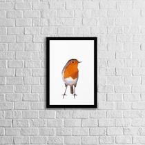 Quadro Decorativo Passarinho Geométrico Laranja 24x18cm