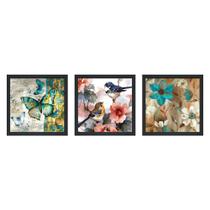 Quadro Decorativo Pássaro Borboleta Flores Pronta Entrega Quadro Decorativo Pássaro Borboleta Flores Pronta Entrega