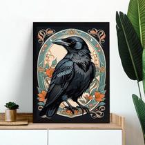 Quadro Decorativo Pássaro Corvo 45x34cm