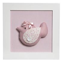 Quadro Decorativo Pássaro Rosa Quarto Bebê Infantil Menina Quadro Decorativo Pássaro Rosa Quarto Bebê Infantil Menina