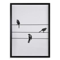 Quadro Decorativo Pássaros No Fio 33x24cm - com vidro