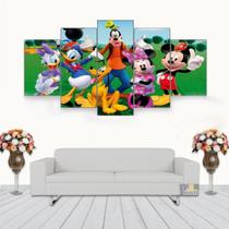 Quadro Decorativo Pateta, Mickey E Amigos 115x60 5 Peças N0