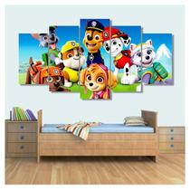 Quadro Decorativo Patrulha Canina 1x 130x63 em tecido