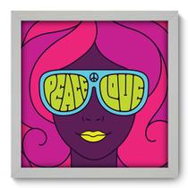 Quadro Decorativo - Paz e Amor - 33cm x 33cm - 440qddb