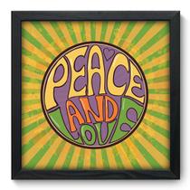 Quadro Decorativo - Paz e Amor - 33cm x 33cm - 441qddp