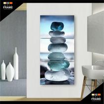 Quadro Decorativo Pedras Do Equilíbrio 120x60 3 peças par hall de entrada Quadro Decorativo Pedras Do Equilíbrio 120x60 3 peças par hall de entrada