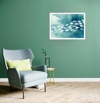 Quadro Decorativo Peixes Branco - 50X70Cm Quadro Decorativo Peixes Branco - 50X70Cm