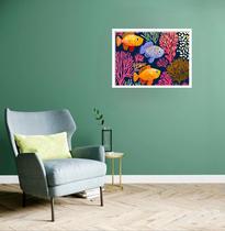Quadro Decorativo Peixes Laranja Corais - 50x70cm Quadro Decorativo Peixes Laranja Corais - 50x70cm