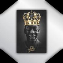 Quadro Decorativo Pelé Jogador De Futebol Arte Bola 40x60cm