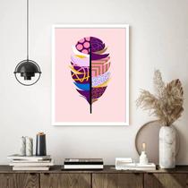 Quadro Decorativo Pena Abstrata - 70x50cm Quadro Decorativo Pena Abstrata - 70x50cm