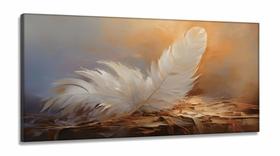 Quadro Decorativo Pena Pintura em Tecido Canvas 130x60 cm
