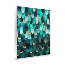 Quadro Decorativo Penas Turquesa, perfeito para quem ama momentos e a arte. Ideal para salas, quartos e escritórios.