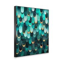 Quadro Decorativo Penas Turquesa, perfeito para quem ama momentos e a arte. Ideal para salas, quartos e escritórios.