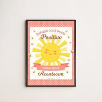 Quadro Decorativo Pensamento Positivo 45x34cm - com vidro Quadro Decorativo Pensamento Positivo 45x34cm - com vidro