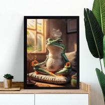 Quadro Decorativo Perereca Meditando 33x24cm