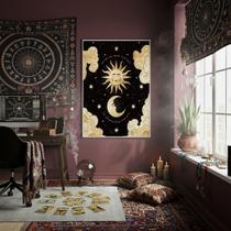 Quadro Decorativo Permita Sol E Lua 70x50cm Mold Preta