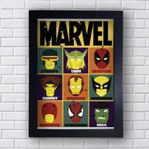 Quadro Decorativo Personagens Marvel Com Moldura 20x30cm