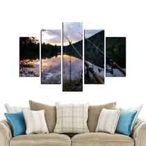 Quadro decorativo pescaria pesca 108x65cm em mdf