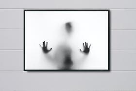 Quadro Decorativo Pessoa presa dentro do quadro Silhueta das sombras com Moldura E Acetato Tamanho A3 Quadro Decorativo Pessoa presa dentro do quadro Silhueta das sombras com Moldura E Acetato Tamanho A3