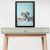Quadro Decorativo Pet Shop - Cães e Gato 24x18cm