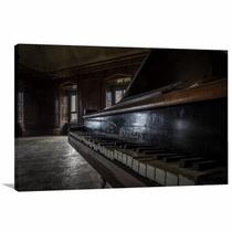 Quadro decorativo Piano Vintage Música Tela em Tecido - Wall Frame