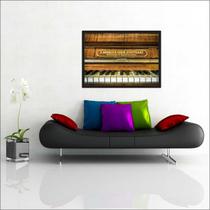 Quadro Decorativo Piano Vintage Retrô Decorações Com Moldura