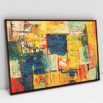 Quadro Decorativo Pincelada Amarela em tela Canvas