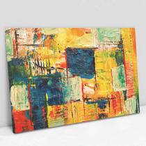 Quadro Decorativo Pincelada Amarela em tela Canvas