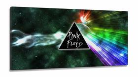 Quadro Decorativo Pink Floyd Logo em Tecido Canvas 130x60