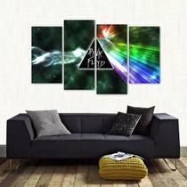Quadro Decorativo Pink Floyd Mosaico Em Tecido 4 Peças 1