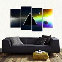 Quadro Decorativo Pink Floyd Quarto Em Tecido 4 Peças 1 Quadro Decorativo Pink Floyd Quarto Em Tecido 4 Peças 1