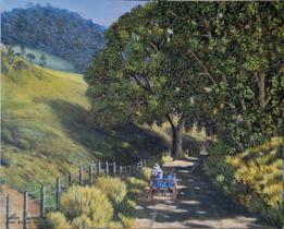 Quadro decorativo pintado à mão Caminho de casa