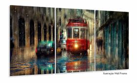 Quadro Decorativo Pintura Bonde 120x60cm 3 peças em tecido Quadro Decorativo Pintura Bonde 120x60cm 3 peças em tecido