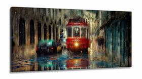 Quadro Decorativo Pintura Bonde em Tecido Canvas 130x60