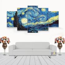 Quadro Decorativo Pintura Noite Estrelada 115x60 5 Peças N0