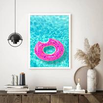 Quadro Decorativo Piscina Boia Donut - 70x50cm Quadro Decorativo Piscina Boia Donut - 70x50cm