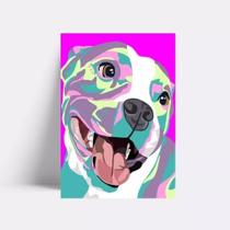 Quadro Decorativo Pitbull Cachorro Abstrato 20x30 Mdf Sala - Decore Quadros