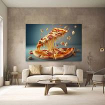 Quadro Decorativo Pizza Explosão Moderna Pizzaria Tecido Canvas