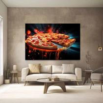 Quadro Decorativo Pizzaria Pizza Pepperoni Moderno Tecido Canvas