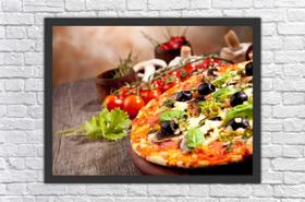 Quadro Decorativo Pizzarias Pizza Gourmet Cozinhas Restaurantes Decorações Com Moldura