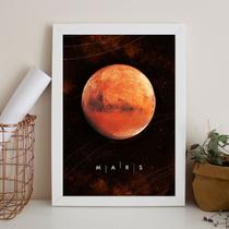 Quadro Decorativo Planeta Marte 24x18cm - com vidro