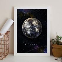 Quadro Decorativo Planeta Mercúrio 45X34Cm - Com Vidro