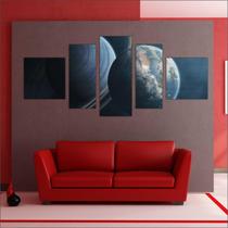Quadro Decorativo Planetas Universo Terra Lua Galáxias Estrelas Espaço Sol 5 Peças TT16 Quadro Decorativo Planetas Universo Terra Lua Galáxias Estrelas Espaço Sol 5 Peças TT16
