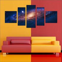 Quadro Decorativo Planetas Universo Terra Lua Galáxias Estrelas Espaço Sol 5 Peças TT2 Quadro Decorativo Planetas Universo Terra Lua Galáxias Estrelas Espaço Sol 5 Peças TT2