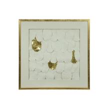 Quadro Decorativo Plástico Branco Dourado 80x80x3,5cm Quadro Decorativo Plástico Branco Dourado 80x80x3,5cm