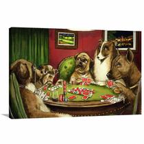 Quadro decorativo Poker - Cachorros Jogando - Tela em Tecido