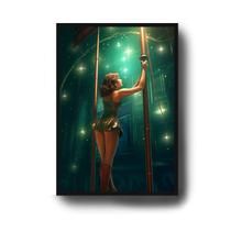 Quadro Decorativo Pole Dance com Moldura E Acetato Tamanho A3